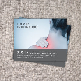 Eleganter Blue Gray Foto Massage Therapist Flyer