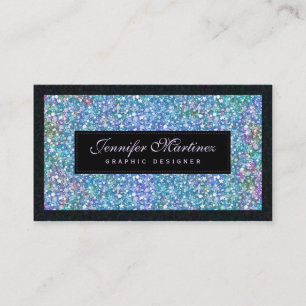 Eleganter Blue-Green Glitzer & Glitzern Visitenkarte