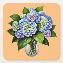 Eleganter Blue Hydrangea Blume Paper Untersetzer