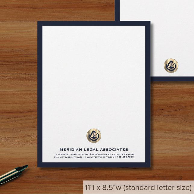 Eleganter Blue Legal Business Letterhead Briefbogen (Von Creator hochgeladen)