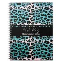 Eleganter Blue Leopard Animal Print Personalisiert