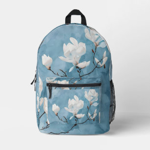 Eleganter Blue Magnolia-Rucksack Bedruckter Rucksack