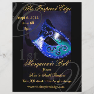 Eleganter Blue Masquerade Ball Party Event Flyer