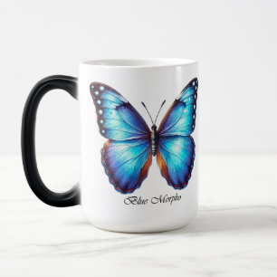 Eleganter Blue Morpho Schmetterlings-Wrap  Verwandlungstasse