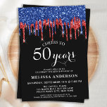 Eleganter Blue Red Glitzer Tropfens Patriotic Gebu Einladung<br><div class="desc">Laden Sie Freunde und Familie zu Ihrer Geburtstagsfeier mit diesen eleganten patriotischen Glitzer Tropfen zum Geburtstag ein und genießen Sie das Party und die Einladungen zum Geburtstag. Diese rot-blau-schwarzen Geburtstagseinladungen sind auch perfekt für Ausscheidungs- und Abschlussfeiern und Feiern, ändern Sie einfach die Veranstaltung in Personalisierung Registerkarte. Diese Geburtstagssammlung der US-amerikanischen...</div>