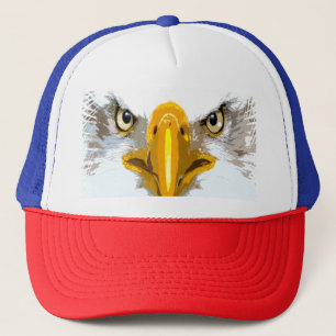Eleganter Blue Red White Eagle Head Pop Modern Truckerkappe