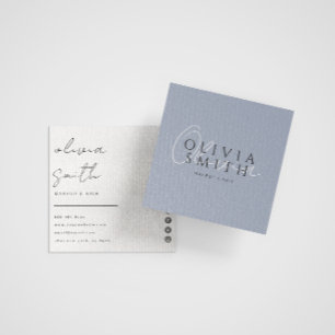 Eleganter Blue Stylist Boho Moderne, neutrale Tren Quadratische Visitenkarte