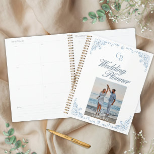 Eleganter Blue-White-Chic-Hochzeitsplaner Planer