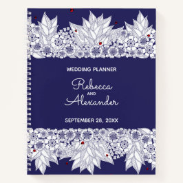 Eleganter Blue White Wedding Planer Notizbuch