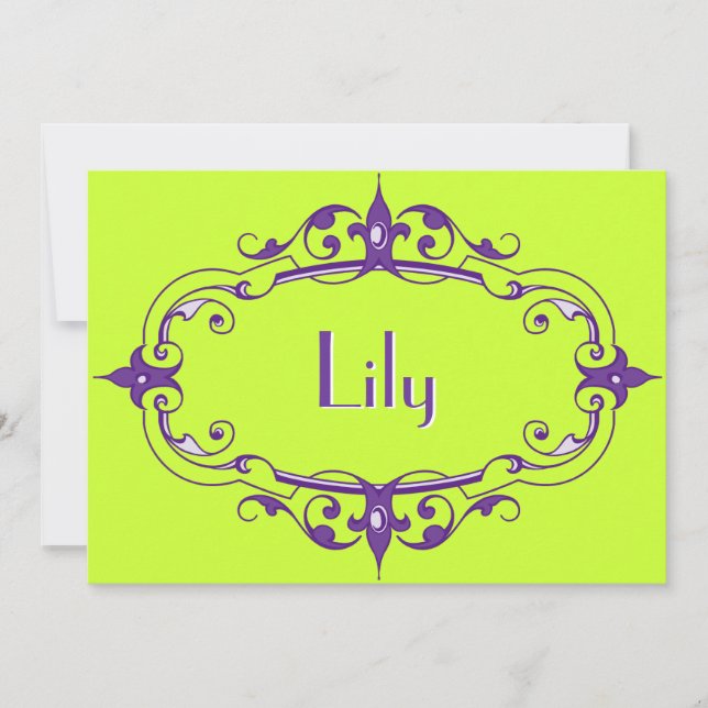 Eleganter Blüh-Rahmen Einladung (Vorderseite)