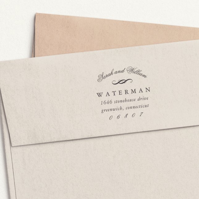 Eleganter Blüh | RÜCKSENDEADRESSE Permastempel (Von Creator hochgeladen)