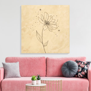 Eleganter blühender Blumenkunst-Druck Minimalist Leinwanddruck