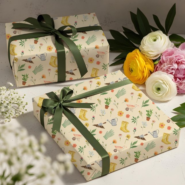 Eleganter blühender botanischer Garten Girly Geschenkpapier (Elegant Blooming Floral Botanical Garden Girly Wrapping Paper)