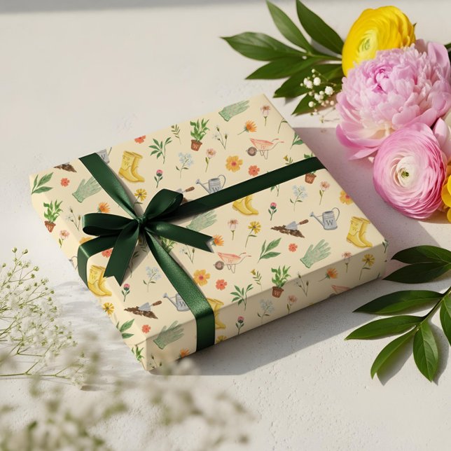 Eleganter blühender botanischer Garten Girly Geschenkpapier (Elegant Blooming Floral Botanical Garden Girly Wrapping Paper)