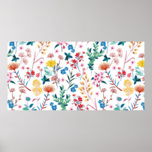 Eleganter blühender Garten mit Blumen in kleiner H Poster