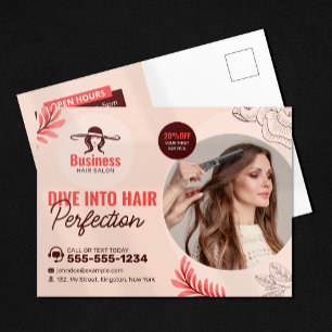 Eleganter Blumen-Frisiersalon Friseur Make-up-Küns Postkarte
