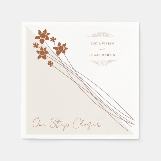 Eleganter Blumen Herbst zwei Seiten Hochzeit Serviette (Vorderseite)