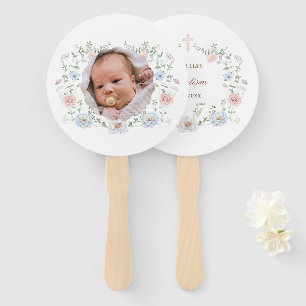 Eleganter Blumen-Rahmen-Taufe Handfan Fächer