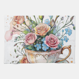 Eleganter Blumenboho Geschirrtuch