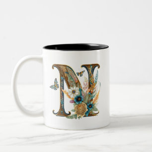 Eleganter Blumenbrief N Zweifarbige Tasse