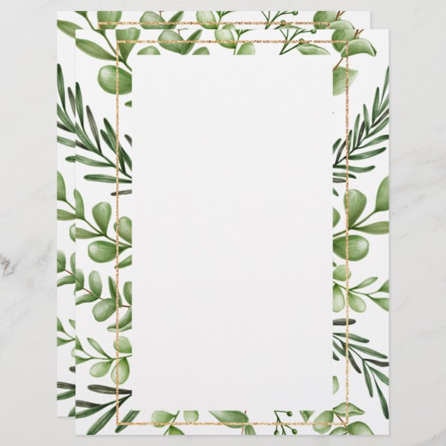 Eleganter Blumenbrigkopf Briefbogen (Vorne/Hinten)