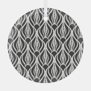 Eleganter Blumendampfer, nahtloser Jugendstil-Patt Ornament Aus Glas