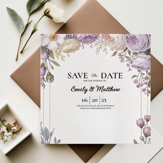 Eleganter Blumendesigner Save the Date (Von Creator hochgeladen)