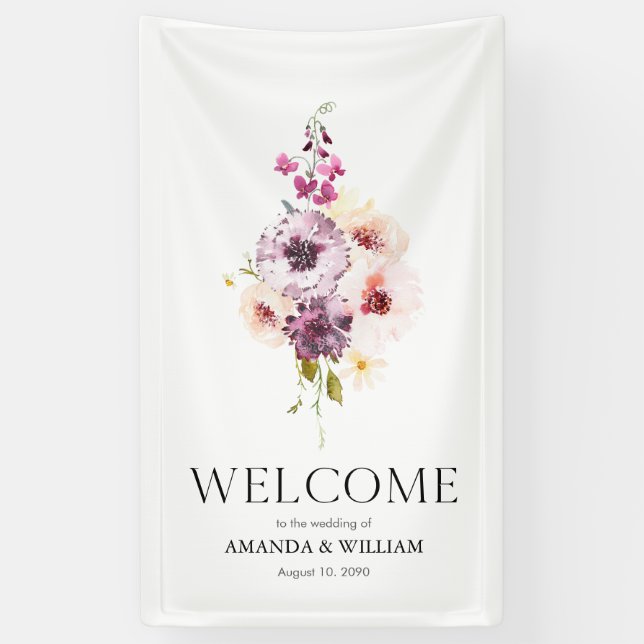 Eleganter Blumenempfang Banner (Vertikal)