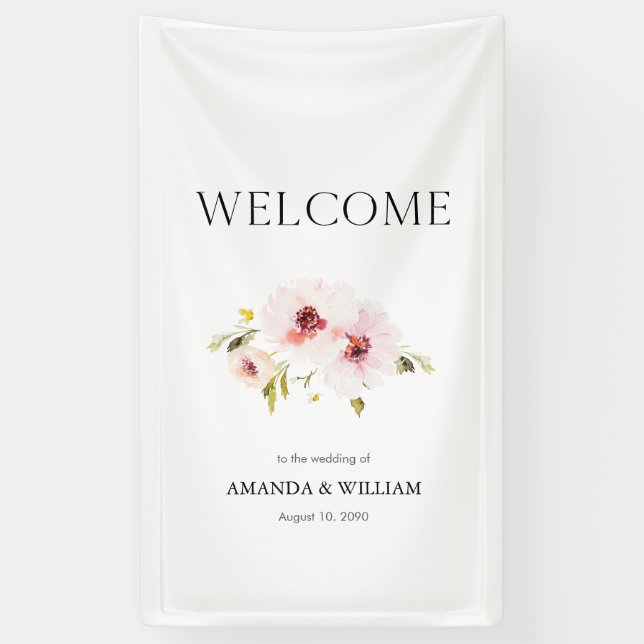 Eleganter Blumenempfang Banner (Vertikal)