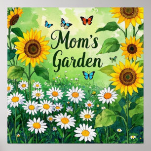 Eleganter Blumengarten der Blume Mama Poster