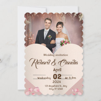 Eleganter Blumengarten Hochzeit - Einladung