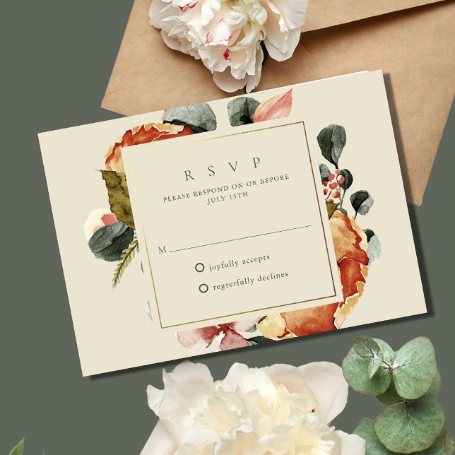 Eleganter Blumengarten Hochzeit RSVP Karte (Elegant Floral Garden Wedding RSVP Card)