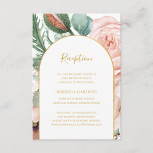 Eleganter Blumengarten Hochzeitsempfang Begleitkarte