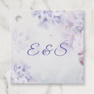 Eleganter Blumengarten lila Boho Initialen Geschenkanhänger