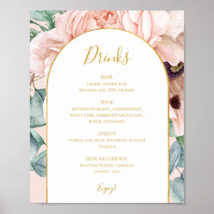 Eleganter Blumengarten   Pastel Wedding Drinks Men Poster