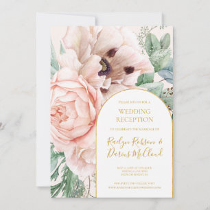 Eleganter Blumengarten   Pastellfarbene Hochzeitsf Einladung