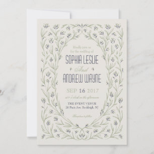 Eleganter Blumengarten Rustikale Hochzeit Einladung