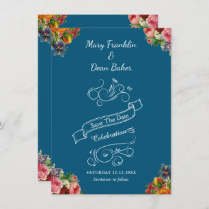 Eleganter Blumengarten Save The Date