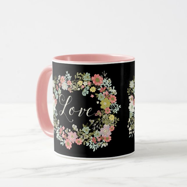 Eleganter Blumengarten Schöne Liebe Kaffee Tasse (Vorderseite Links)