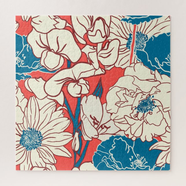 Eleganter Blumengarten: Vintages Nahtloses Design (Vertikal)
