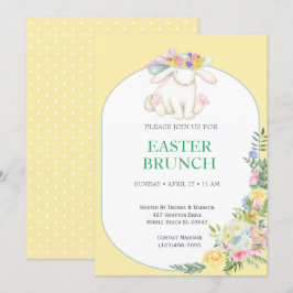Eleganter, blumengelber Osterbrunch Einladung