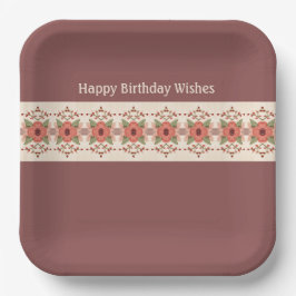 Eleganter, blumengeschmückter Platz Pappteller