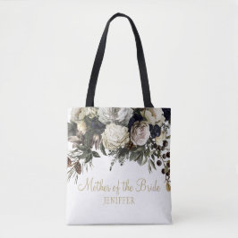 Eleganter blumengeschmückter Winterschick Hochzeit Tasche