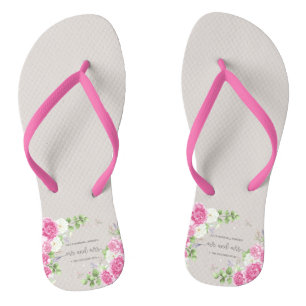 Eleganter Blumenherr u. Frau Wedding drehen Flip Flops