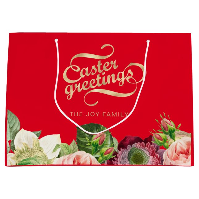Eleganter Blumenkorb Große Geschenktasche Geschenktüte (Vorderseite)