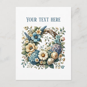 Eleganter Blumenkranz anpassbar Postkarte