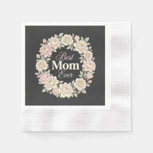 Eleganter Blumenkranz Beste Mutter Aller Zeiten Serviette