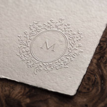 Eleganter Blumenkranz-Monogramm-Hochzeit