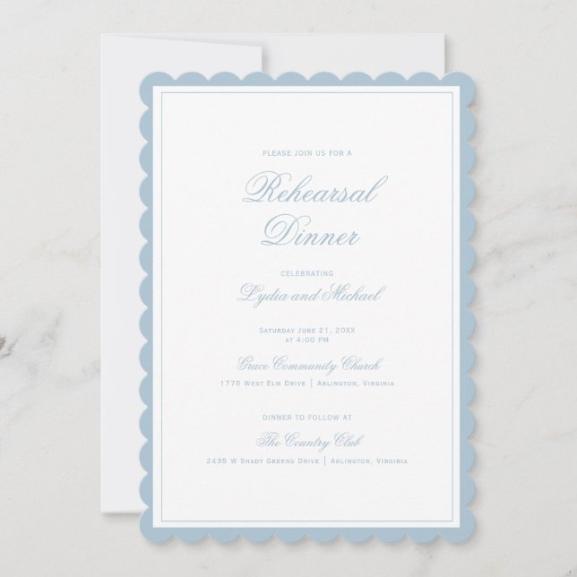 Eleganter Blumenkranz-Monogramm-Probedinner Einladung (Vorderseite)