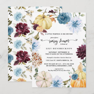 Eleganter Blumenkürbis Herbst-Babyparty
